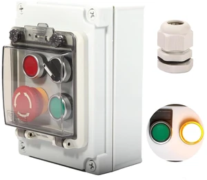 Push Button Switch Box ABS Emergency Stop Red Green Momentary Button 4 Self Resetting Indicator Led Protective Cover Push Button Switch Box ABS Emergency Stop Red Green Momentary Button 4 Self Resetting Indicator Led Protective Cover