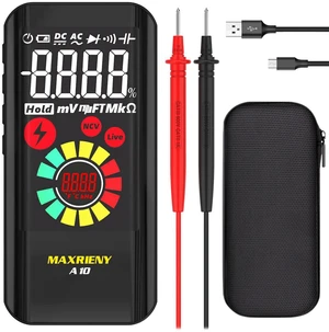Digital Multimeter Rechargeable with Smart Mode Color LCD 3 Results Display 6000 Counts Auto-Ranging Ohmmeter Capacitance Diode Resistance Hz Duty Cycle NCV Live Check Hold Voltage Tester Digital Multimeter Rechargeable with Smart Mode Color LCD 3 Results Display 6000 Counts Auto-Ranging Ohmmeter Capacitance Diode Resistance Hz Duty Cycle NCV Live Check Hold Voltage Tester