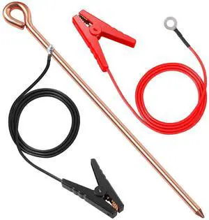 Electric Fence Lead Wire Connector with Grounding Rod, 18AWG 3Ft Electric Fence Lead Wire Connector with Grounding Rod, 18AWG 3Ft