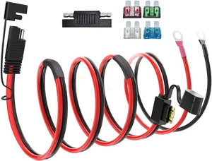 SAE Battery Connector,ELFCULB 10AWG SAE to O Ring Terminal Harness 2-Pin Quick Disconnect SAE Battery Cable for Motorcycle Car,with 10A 15A 20A 25A 30A Protection Fuse(10FT) SAE Battery Connector,ELFCULB 10AWG SAE to O Ring Terminal Harness 2-Pin Quick Disconnect SAE Battery Cable for Motorcycle Car,with 10A 15A 20A 25A 30A Protection Fuse(10FT)