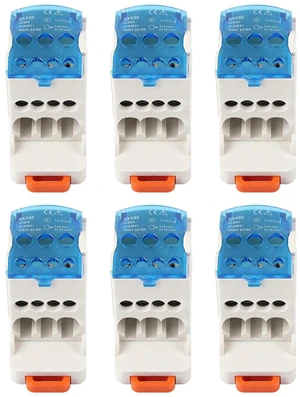 6Pcs Terminal Distribution Box, UKK-80A Block Distribution Box Universal Din Rail Electric Wire Connector Temperature Resistant Insulation Performance Power Junction Box 6Pcs Terminal Distribution Box, UKK-80A Block Distribution Box Universal Din Rail Electric Wire Connector Temperature Resistant Insulation Performance Power Junction Box