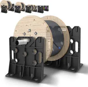 Wire Spool Rack, Multi Purpose Wire Dispenser Cable management rack for organizing cables, 34" diameter 17" tall 15.87" wide 330 pound weight capacity (Black, 1 Pair) Wire Spool Rack, Multi Purpose Wire Dispenser Cable management rack for organizing cables, 34" diameter 17" tall 15.87" wide 330 pound weight capacity (Black, 1 Pair)