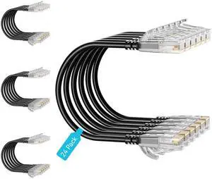 Mnlnbuao Cat6 Slim Patch Cables 5 Feet 24-Pack Black, Cat6a Patch Cables 10Gbps 550MHz High-Speed, Cat 6 Ethernet Cable Pure Copper UTP, Flexible & Thin Patch Cable Cat 6 for Network Cabling Mnlnbuao Cat6 Slim Patch Cables 5 Feet 24-Pack Black, Cat6a Patch Cables 10Gbps 550MHz High-Speed, Cat 6 Ethernet Cable Pure Copper UTP, Flexible & Thin Patch Cable Cat 6 for Network Cabling