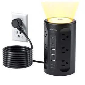 Power Strip Tower with Night Light, Power Strip with USB Ports, 10 FT Extension Cord with Multiple Outlets (12AC+3A+2C) for Home Office Desk College Dorm Room Supplies Power Strip Tower with Night Light, Power Strip with USB Ports, 10 FT Extension Cord with Multiple Outlets (12AC+3A+2C) for Home Office Desk College Dorm Room Supplies
