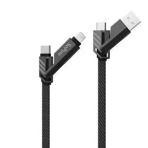 SoPow 5FT Flat Nylon Braided USB C to C Cable 4-in-1 Multi-Adapter (C/A) 65W Max Fast Charging & Data Sync Cord, Compatible with iPhone 14 15 16 17 iPad MacBook Android SoPow 5FT Flat Nylon Braided USB C to C Cable 4-in-1 Multi-Adapter (C/A) 65W Max Fast Charging & Data Sync Cord, Compatible with iPhone 14 15 16 17 iPad MacBook Android