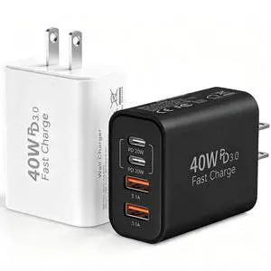 USB C Wall Fast Charger Block, 40W 4-Port Type C Chargers Fast Charging Blocks PD Power Charger Adapter+QC 3.0 USB Multiport Charger Brick for Phone 17/16/15/14/13/12 Pro Max, i-Pad, Galaxy S25-2Pack USB C Wall Fast Charger Block, 40W 4-Port Type C Chargers Fast Charging Blocks PD Power Charger Adapter+QC 3.0 USB Multiport Charger Brick for Phone 17/16/15/14/13/12 Pro Max, i-Pad, Galaxy S25-2Pack