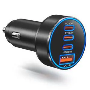 Car Charger USB C, 98W 4-Port Fast Car Phone Cigarette Lighter USB Charger | Multiport 12V-24V USB Outlet,Car Adapter Plug,for iPhone 17/16/15 Pro Max,Galaxy S26/S25/S24 Ultra,Tablet, Android(Black) Car Charger USB C, 98W 4-Port Fast Car Phone Cigarette Lighter USB Charger | Multiport 12V-24V USB Outlet,Car Adapter Plug,for iPhone 17/16/15 Pro Max,Galaxy S26/S25/S24 Ultra,Tablet, Android(Black)