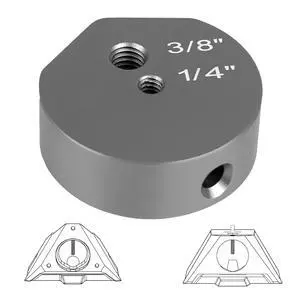 Tripod Adapter for Starlink Mini New Version Pipe Adapter, Aluminum Alloy, with 1/4''-20 & 3/8"-16 Thread, Compatible with 2025 Starlink Mini Pipe Adapter and Flat Mount Tripod Adapter for Starlink Mini New Version Pipe Adapter, Aluminum Alloy, with 1/4''-20 & 3/8"-16 Thread, Compatible with 2025 Starlink Mini Pipe Adapter and Flat Mount