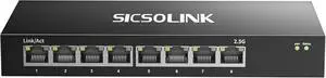 SICSOLINK 8-Port 2.5G Unmanaged Ethernet Switch | 8×2.5G Base-T RJ45 Ports, 40Gbps Switching Capacity, Fanless Metal, Plug & Play for NAS, PC, Gaming, WiFi AP SICSOLINK 8-Port 2.5G Unmanaged Ethernet Switch | 8×2.5G Base-T RJ45 Ports, 40Gbps Switching Capacity, Fanless Metal, Plug & Play for NAS, PC, Gaming, WiFi AP