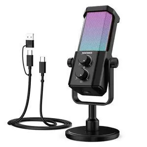 NEEWER UM01 AI Noise Canceling USB Microphone, Plug & Play Cardioid RGB Condenser Mic Mute/Music Sync/App Control for Android Windows PC Mac PS4/5 Gaming Recording Streaming Podcasting Studio Computer NEEWER UM01 AI Noise Canceling USB Microphone, Plug & Play Cardioid RGB Condenser Mic Mute/Music Sync/App Control for Android Windows PC Mac PS4/5 Gaming Recording Streaming Podcasting Studio Computer