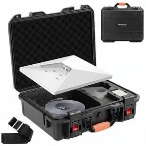 Starlink Mini Case, Waterproof Hard Carrying Case for Star Link Mini Dish Accessories with Shoulder Strap,handheld design, Precision Cut Foam For Starlink Accessories, for Outdoor Travel RV Camping Starlink Mini Case, Waterproof Hard Carrying Case for Star Link Mini Dish Accessories with Shoulder Strap,handheld design, Precision Cut Foam For Starlink Accessories, for Outdoor Travel RV Camping
