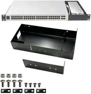 19 Inch 1U Metal Rack Mount for UniFi Switch Pro Max 16 PoE, Black Powder-Coated Steel Server Rack Shelf 1U Secure Network Switch Mount with Enhanced Airflow 19 Inch 1U Metal Rack Mount for UniFi Switch Pro Max 16 PoE, Black Powder-Coated Steel Server Rack Shelf 1U Secure Network Switch Mount with Enhanced Airflow