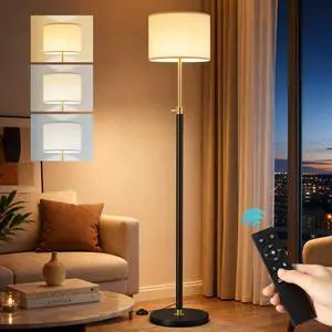 Floor Lamp Height Adjustable with Remote for Living Room and Bedroom Black | 55"- 67" Height Adjustable Black Standing Lamp with Dimmable 12W LED Bulb - Tall Stand Light with Shade for Corner Lighting Floor Lamp Height Adjustable with Remote for Living Room and Bedroom Black | 55"- 67" Height Adjustable Black Standing Lamp with Dimmable 12W LED Bulb - Tall Stand Light with Shade for Corner Lighting