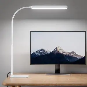 SUPERDANNY Eye-Caring LED Desk Lamp Work Lamp Office Lamp with Base | White, Touch Control, 360° Flexible Gooseneck, 3 Modes Smooth Dimming, Memory Function, Adapter, Metal, for Home Office Dorm SUPERDANNY Eye-Caring LED Desk Lamp Work Lamp Office Lamp with Base | White, Touch Control, 360° Flexible Gooseneck, 3 Modes Smooth Dimming, Memory Function, Adapter, Metal, for Home Office Dorm