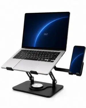 2-in-1 Laptop Stand with Phone Holder, 360° Swivel Laptop Riser for Desk | Fits 10-16 Inch Laptops, Height and Angle Adjustment, Carbon Steel Frame, Silicone Contact Pads, Fold-Flat Storage, 1 Pack 2-in-1 Laptop Stand with Phone Holder, 360° Swivel Laptop Riser for Desk | Fits 10-16 Inch Laptops, Height and Angle Adjustment, Carbon Steel Frame, Silicone Contact Pads, Fold-Flat Storage, 1 Pack