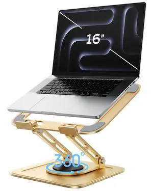 Adjustable Laptop Stand, Computer Stand with 360 Rotating Base, Ergonomic Laptop Riser Mount for Desk Foldable Protable Computer Desk Fits with MacBook Pro Air (10-16") Adjustable Laptop Stand, Computer Stand with 360 Rotating Base, Ergonomic Laptop Riser Mount for Desk Foldable Protable Computer Desk Fits with MacBook Pro Air (10-16")