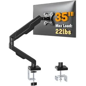 5Rcom Single Monitor Arm for 13-35 Inch Computer Screens | Fully Adjustable Heavy Duty Mount, Holds 22lbs, Fast Install, Cable Management, Black 5Rcom Single Monitor Arm for 13-35 Inch Computer Screens | Fully Adjustable Heavy Duty Mount, Holds 22lbs, Fast Install, Cable Management, Black