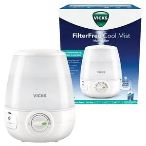 Vicks Filter-Free Ultrasonic Humidifier, Recommended by Pediatricians | 1.2 Gal Ultrasonic Cool Mist Humidifiers for Bedrooms & Kids Rooms, Works with Vicks VapoPads Vicks Filter-Free Ultrasonic Humidifier, Recommended by Pediatricians | 1.2 Gal Ultrasonic Cool Mist Humidifiers for Bedrooms & Kids Rooms, Works with Vicks VapoPads