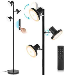 SIBRILLE 36W LED Tree Floor Lamp, Modern Dimmable Standing Lamp with Remote & Touch Control, 4 Color Temperatures, 3 Rotatable LED Light Floor Lamps for Living Room, Bedroom, Office SIBRILLE 36W LED Tree Floor Lamp, Modern Dimmable Standing Lamp with Remote & Touch Control, 4 Color Temperatures, 3 Rotatable LED Light Floor Lamps for Living Room, Bedroom, Office