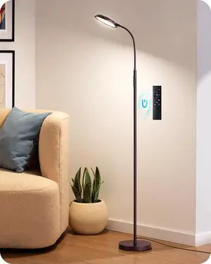 EDISHINE Modern LED Floor Lamp 1300LM Floor Lamps for Living Room Brown | Dimmable, 4 Color Temperature, Remote & Touch Control, 2 Timer, Adjustable Gooseneck for Bedroom, Office EDISHINE Modern LED Floor Lamp 1300LM Floor Lamps for Living Room Brown | Dimmable, 4 Color Temperature, Remote & Touch Control, 2 Timer, Adjustable Gooseneck for Bedroom, Office