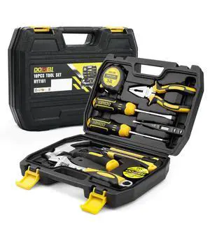 Small Tool Kit, Tool Set for Home, Dorm | 10-piece small tool kit, mini portable, home repair hand tools, plastic toolbox Small Tool Kit, Tool Set for Home, Dorm | 10-piece small tool kit, mini portable, home repair hand tools, plastic toolbox