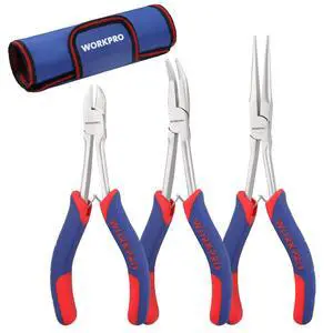 3PCs Mini Pliers Set, Needle/Bent/Diagonal, 7"/6"/5.5" | Small Long Reach, for Narrow & Hard-to-Reach Spaces 3PCs Mini Pliers Set, Needle/Bent/Diagonal, 7"/6"/5.5" | Small Long Reach, for Narrow & Hard-to-Reach Spaces