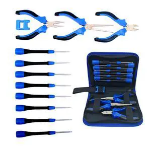 Precision Repair Tool Set, 12-Piece Craftsman & Miniature Tool Kit with Small Screwdrivers, Mini Pliers, Demagnetizer, Small Tool Kit for Phone, Laptop, Jewelry Repair, Includes Compact Storage Pouch Precision Repair Tool Set, 12-Piece Craftsman & Miniature Tool Kit with Small Screwdrivers, Mini Pliers, Demagnetizer, Small Tool Kit for Phone, Laptop, Jewelry Repair, Includes Compact Storage Pouch