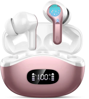 Wireless Earbuds Bluetooth Headphones, 2025 Hi-Fi Stereo Deep Bass Ear Buds, 4 ENC Noise Cancelling Mic, USB Fast Charging in-Ear Earphones, IP7 Waterproof Workout Sport for Laptop Pad Android iOS Wireless Earbuds Bluetooth Headphones, 2025 Hi-Fi Stereo Deep Bass Ear Buds, 4 ENC Noise Cancelling Mic, USB Fast Charging in-Ear Earphones, IP7 Waterproof Workout Sport for Laptop Pad Android iOS