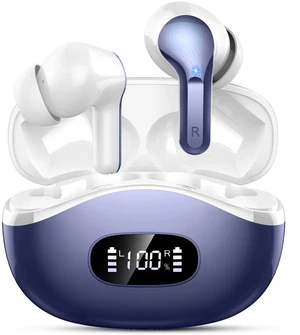 Wireless Earbuds, 48Hrs 2026 Bluetooth Headphones, Hi-Fi Stereo Deep Bass Ear Buds, ENC Noise Cancelling Mic, Clear Calls, IP-X7 Waterproof, USB Sport Earphone in Ear for Phones Laptop Pad, Navy Blue Wireless Earbuds, 48Hrs 2026 Bluetooth Headphones, Hi-Fi Stereo Deep Bass Ear Buds, ENC Noise Cancelling Mic, Clear Calls, IP-X7 Waterproof, USB Sport Earphone in Ear for Phones Laptop Pad, Navy Blue