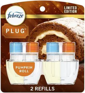 Plug In Air Freshener, Odor-Fighting Scented Oil Refill, Air Fresheners for Home and Bathroom and Kitchen, Long Lasting for Strong Odors, Pumpkin Roll Scent, 0.87oz Refills, 2 Count Plug In Air Freshener, Odor-Fighting Scented Oil Refill, Air Fresheners for Home and Bathroom and Kitchen, Long Lasting for Strong Odors, Pumpkin Roll Scent, 0.87oz Refills, 2 Count