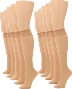 Sheer Stockings for Women, Knee Highs Women's Socks Value Pack | Stay-put comfort, nylon stockings for daily wear, comfort top, sheer toe, sheer knee high stockings for women Sheer Stockings for Women, Knee Highs Women's Socks Value Pack | Stay-put comfort, nylon stockings for daily wear, comfort top, sheer toe, sheer knee high stockings for women