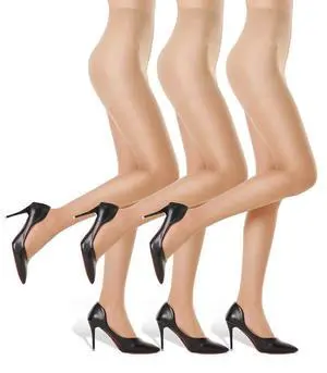 3 Pairs Women's Sheer Tights - 20D Control Top Pantyhose with Reinforced Toes(Nude, L) | Flexible Stretch, Various Body Shapes Fit, Smooth Texture, Matches Dresses & Skirts, Daily & Office Occasions 3 Pairs Women's Sheer Tights - 20D Control Top Pantyhose with Reinforced Toes(Nude, L) | Flexible Stretch, Various Body Shapes Fit, Smooth Texture, Matches Dresses & Skirts, Daily & Office Occasions
