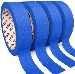 Blue Painter's Tape, 1 Inch x 20 Yards, 4 Rolls, Clean Removal | Crisp Paint Lines; Fast, Clean Masking; Reliable Hold; Easy Hand Tear; Walls, Trim & Glass; Painting & Crafts Blue Painter's Tape, 1 Inch x 20 Yards, 4 Rolls, Clean Removal | Crisp Paint Lines; Fast, Clean Masking; Reliable Hold; Easy Hand Tear; Walls, Trim & Glass; Painting & Crafts
