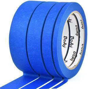 4 Pack Blue Painters Tape - Masking Tape 0.25", 0.50", 0.75", 1" Wide - Multi-Surface, Smart Adhesion, Multi-Size Pack - 360FT Total - Paint Tape for DIY, Labeling, Art, Car (#3910) 4 Pack Blue Painters Tape - Masking Tape 0.25", 0.50", 0.75", 1" Wide - Multi-Surface, Smart Adhesion, Multi-Size Pack - 360FT Total - Paint Tape for DIY, Labeling, Art, Car (#3910)