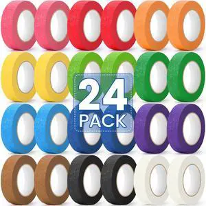 24 Rolls Colored Masking Tape, 12 Colors 0.6 inch x 240 Yards Painters Tape | Rainbow Colors Paper Tape, Writable Art Tape for Crafts Labeling Coding, DIY Decorations & Classroom Supplies 24 Rolls Colored Masking Tape, 12 Colors 0.6 inch x 240 Yards Painters Tape | Rainbow Colors Paper Tape, Writable Art Tape for Crafts Labeling Coding, DIY Decorations & Classroom Supplies