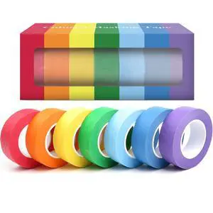 7 Rolls Colored Masking Tape0.8" x 16 Yards for Arts and DIY | Colorful Painters Tape for School CraftsPaper Tape for DIY ProjectsVersatile Tape of All Ages, Home & Office Use 7 Rolls Colored Masking Tape0.8" x 16 Yards for Arts and DIY | Colorful Painters Tape for School CraftsPaper Tape for DIY ProjectsVersatile Tape of All Ages, Home & Office Use