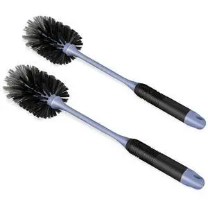 Long Handle Bottle Brush, 2 Pack Reusable Water Bottle Cleaner Brush | Flexible Scrub Brush for Water Bottles, Glasswares, Mugs, Thermos Long Handle Bottle Brush, 2 Pack Reusable Water Bottle Cleaner Brush | Flexible Scrub Brush for Water Bottles, Glasswares, Mugs, Thermos