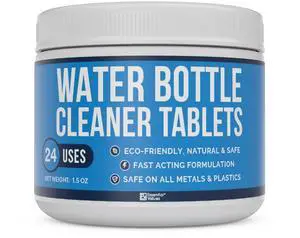 Water Bottle Cleaner - Water Bottle Cleaning Tablets & Reservoir Bladder Cleaner Tabs (24 Tablets) - Tumbler Dispenser Hydration Pack Washer - Manufactured in USA Water Bottle Cleaner - Water Bottle Cleaning Tablets & Reservoir Bladder Cleaner Tabs (24 Tablets) - Tumbler Dispenser Hydration Pack Washer - Manufactured in USA