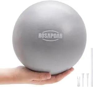 Small Exercise Ball - 9 Inch Mini Pilates Ball, Anti-Burst Yoga Ball for Stretching & Core Strength Workout, Physical Therapy & Yoga at Home Gym & Office - Grey Small Exercise Ball - 9 Inch Mini Pilates Ball, Anti-Burst Yoga Ball for Stretching & Core Strength Workout, Physical Therapy & Yoga at Home Gym & Office - Grey