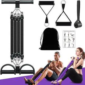 Upgrade Foot Pedal Resistance Band, 100lbs Adjustable 4 Tube Pedal Ankle Puller Resistance Band with Handle, Multifunction Home Gym Equipment, Stirrup Puller for Men Women for Full Body Exercise Upgrade Foot Pedal Resistance Band, 100lbs Adjustable 4 Tube Pedal Ankle Puller Resistance Band with Handle, Multifunction Home Gym Equipment, Stirrup Puller for Men Women for Full Body Exercise