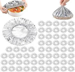 50 PCS Aluminum Foil Heat Retaining Covers, Aluminum Foil Covers for Food, Reusable Food Covers for Meal Preparation and Storage, Ideal for Home Kitchen and Outdoor Use 50 PCS Aluminum Foil Heat Retaining Covers, Aluminum Foil Covers for Food, Reusable Food Covers for Meal Preparation and Storage, Ideal for Home Kitchen and Outdoor Use