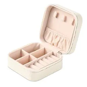 Portable Travel Mini Jewelry Box Leather Jewellery Ring Organizer Case Storage Gift Box Girls Women (white). Portable Travel Mini Jewelry Box Leather Jewellery Ring Organizer Case Storage Gift Box Girls Women (white).