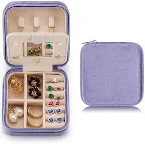 Plush Velvet Travel Jewelry Case Organizer, Small Travel Jewelry Box,Portable Jewelry Box Travel Mini Organizer Portable Display Storage Box For Rings Earrings Necklaces (Periwinkle Blue) Plush Velvet Travel Jewelry Case Organizer, Small Travel Jewelry Box,Portable Jewelry Box Travel Mini Organizer Portable Display Storage Box For Rings Earrings Necklaces (Periwinkle Blue)