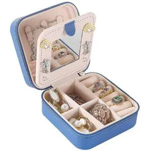 Travel jewelry case Travel jewelry box Travel Jewelry Organizer Small Jewelry Organizer Box Gift for Girls Women with Mirror(Deep blue) Travel jewelry case Travel jewelry box Travel Jewelry Organizer Small Jewelry Organizer Box Gift for Girls Women with Mirror(Deep blue)