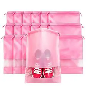 12 Pcs Pink Shoe Bags for Travel Storage Packing Sneakers Beach | 12.6x17.3 in Large Drawstring Shoe Bags with Clear Window for Women Men, Travel Beach Essentials, Dustproof Shoe Storage Bag 12 Pcs Pink Shoe Bags for Travel Storage Packing Sneakers Beach | 12.6x17.3 in Large Drawstring Shoe Bags with Clear Window for Women Men, Travel Beach Essentials, Dustproof Shoe Storage Bag