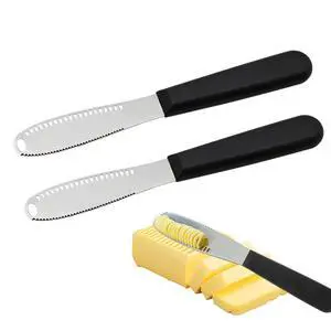 2 Pcs Butter Knife Spreader with Holes, 3 in 1 butter knife, butter curler knife, Butter Grater with Ergonomic Handle, stainless steel butter spreader for Butter, Cheese, Jam 2 Pcs Butter Knife Spreader with Holes, 3 in 1 butter knife, butter curler knife, Butter Grater with Ergonomic Handle, stainless steel butter spreader for Butter, Cheese, Jam