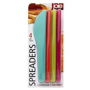 Spreaders Set, Reusable Plastic Knives, 4-Count Assorted Colors | Ideal for Butter, Jelly, Cream Cheese, and More, BPA-Free and Dishwasher Safe Spreaders Set, Reusable Plastic Knives, 4-Count Assorted Colors | Ideal for Butter, Jelly, Cream Cheese, and More, BPA-Free and Dishwasher Safe