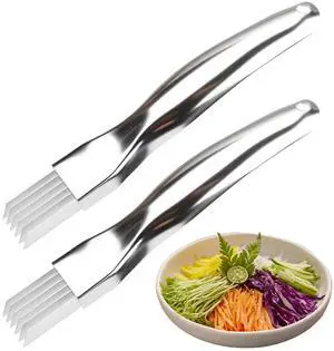 2PCS Stainless Steel Shred Silk Knife, Green Onion Slicer Cutter, Multi-Blade Kitchen Shredder Knife Vegetable Cutter for Shredded Cabbage, Scallion Cutter, Vegetable Onion 2PCS Stainless Steel Shred Silk Knife, Green Onion Slicer Cutter, Multi-Blade Kitchen Shredder Knife Vegetable Cutter for Shredded Cabbage, Scallion Cutter, Vegetable Onion
