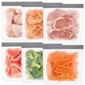 6 Pack Reusable Gallon Freezer Bags Dishwasher Safe, Extra Thick Large Food Storage Bags BPA Free, Leak Proof Reusable Plastic Bags for Home Organization, Marinate Meat, Salad Fruit Vegetable 6 Pack Reusable Gallon Freezer Bags Dishwasher Safe, Extra Thick Large Food Storage Bags BPA Free, Leak Proof Reusable Plastic Bags for Home Organization, Marinate Meat, Salad Fruit Vegetable
