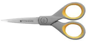 13525 5-Inch Pointed Titanium-Bonded Crafting Scissors with Soft Handles, Gray/Yellow 13525 5-Inch Pointed Titanium-Bonded Crafting Scissors with Soft Handles, Gray/Yellow